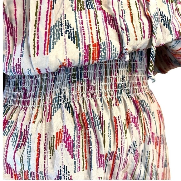 PARKER Silk Dress with Short Sleeves and Smocked Drop Waist - Picture 8 of 16